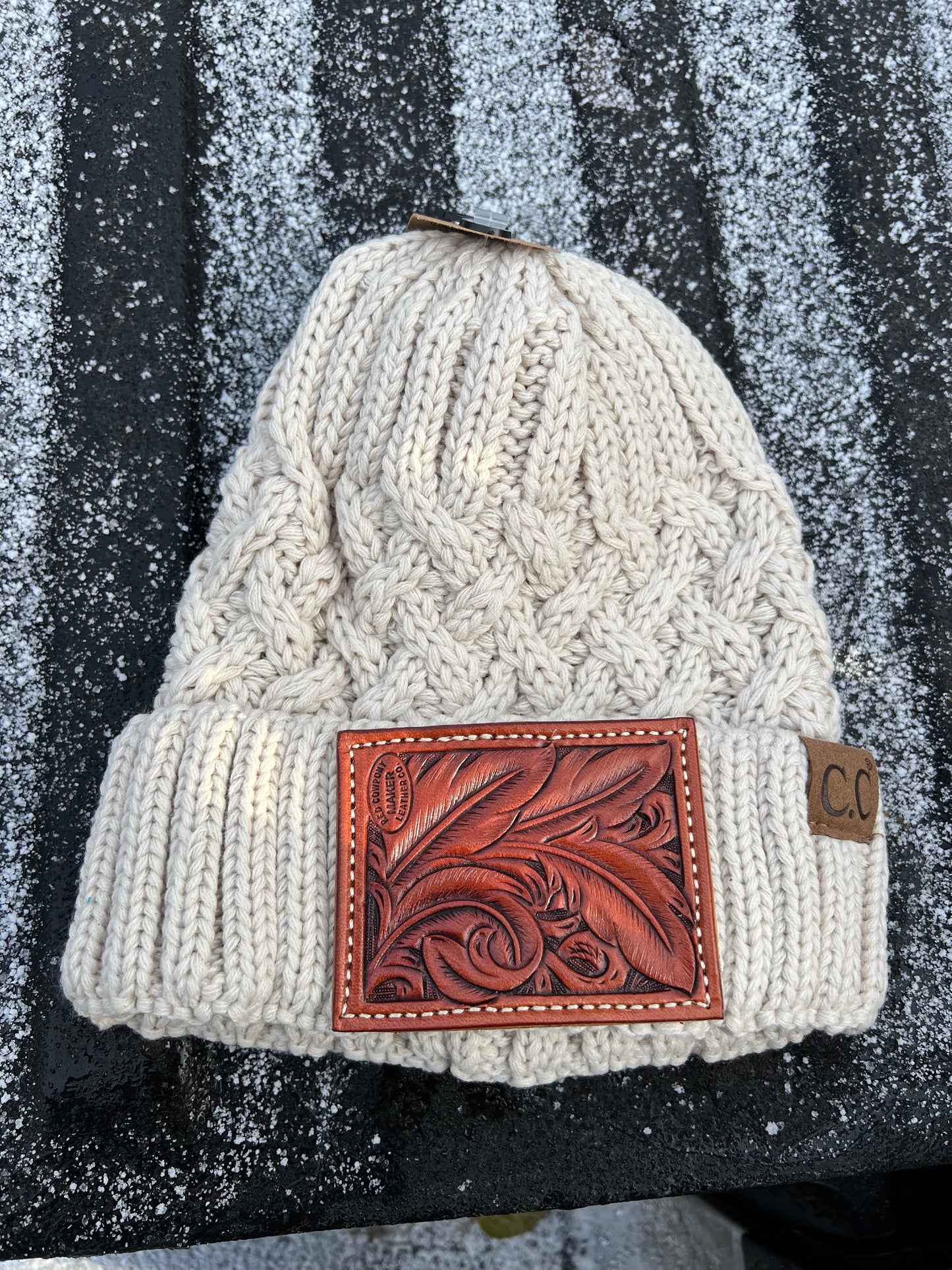 White Feathers Beanie