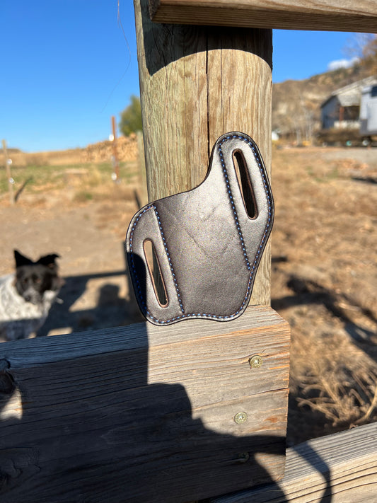 Blue Stitched Latigo Knife Sheath