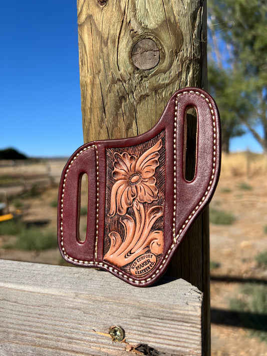 Floral and Mahogany Belt Sheath