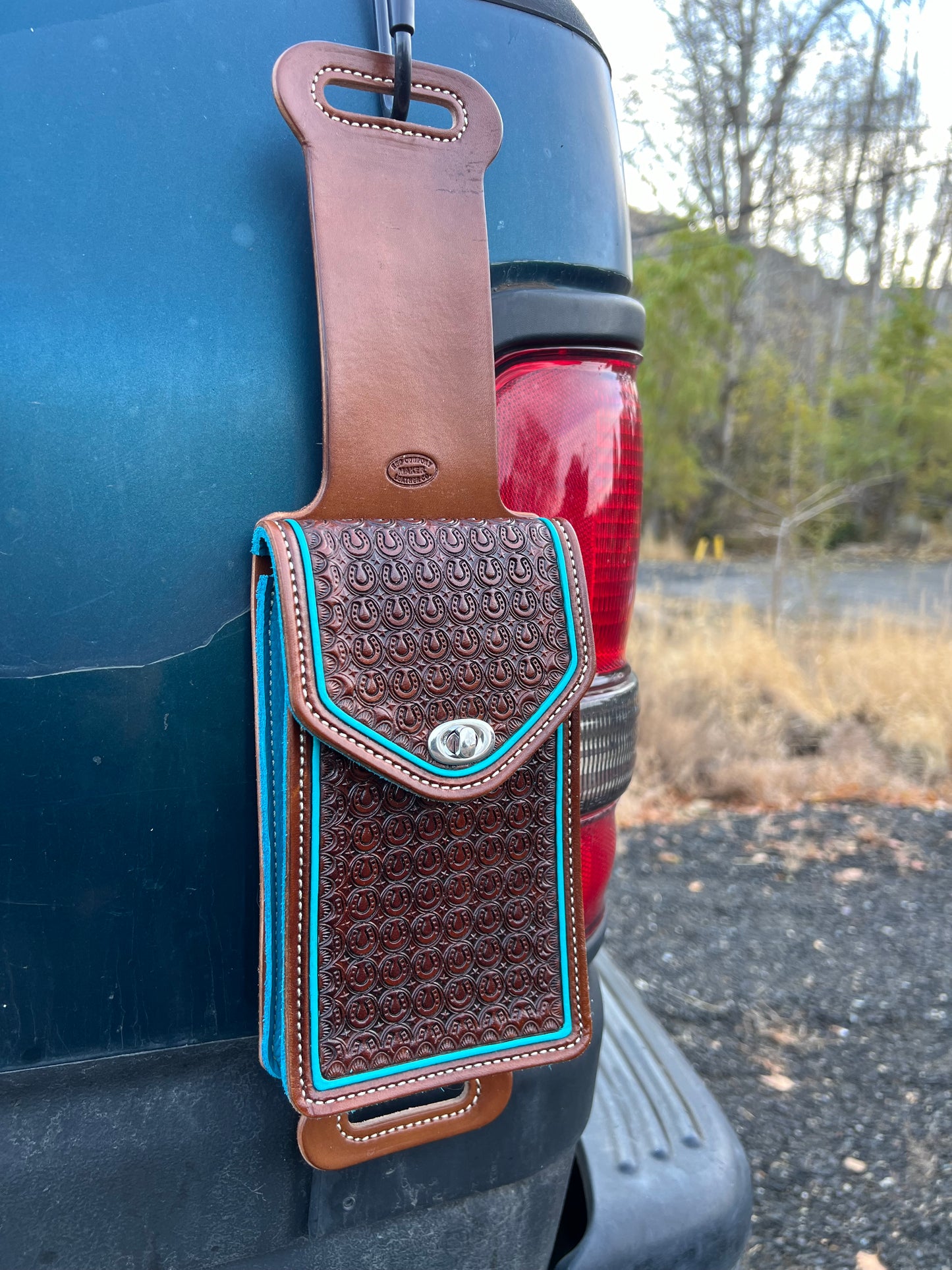 Turquoise Horse Shoes and Stars Billet Bag