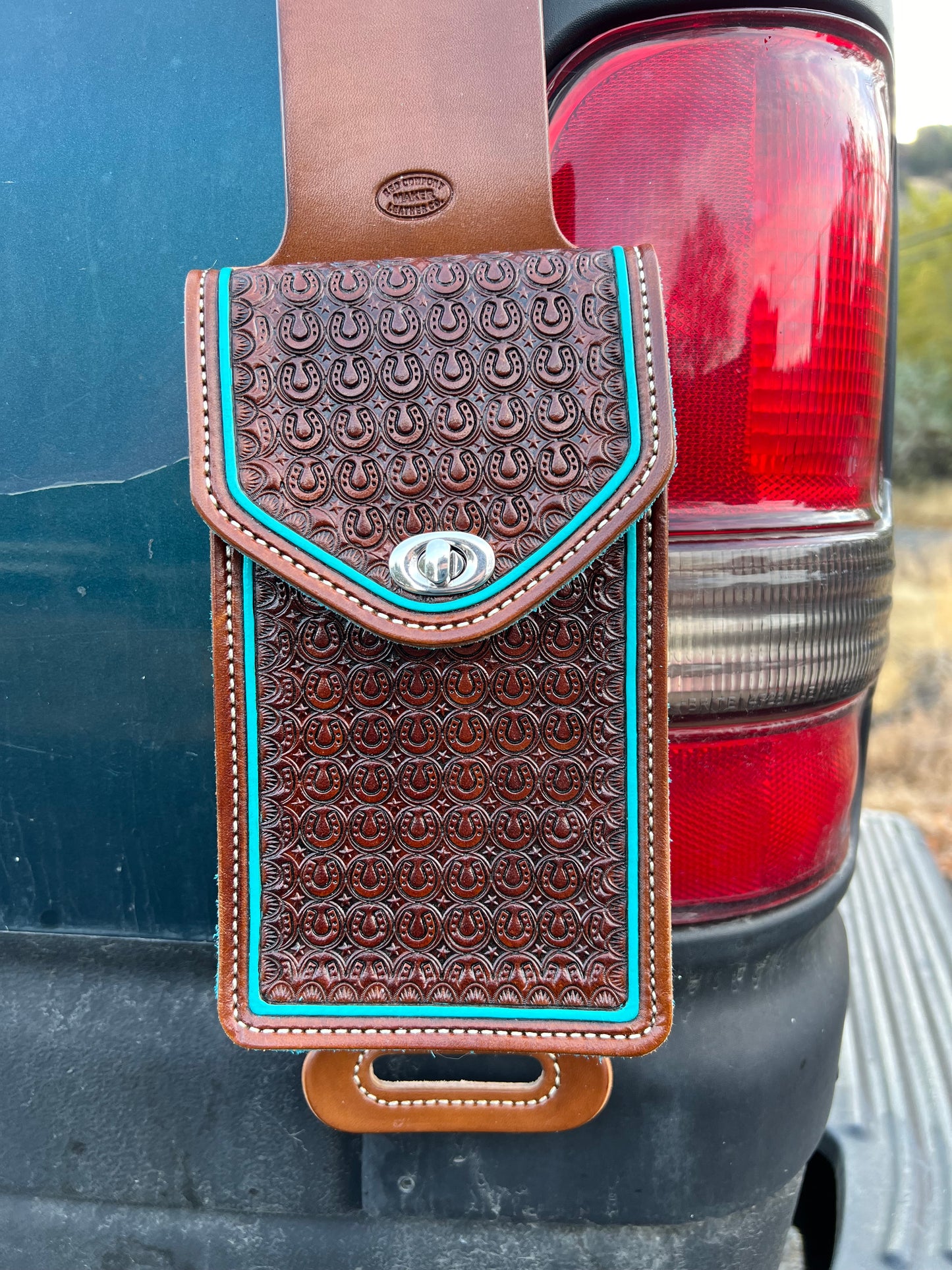 Turquoise Horse Shoes and Stars Billet Bag