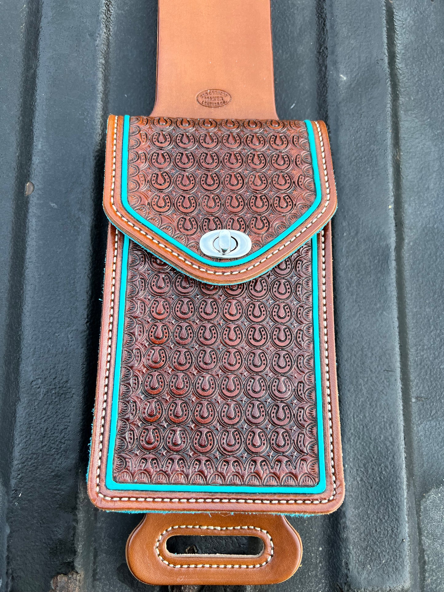 Turquoise Horse Shoes and Stars Billet Bag