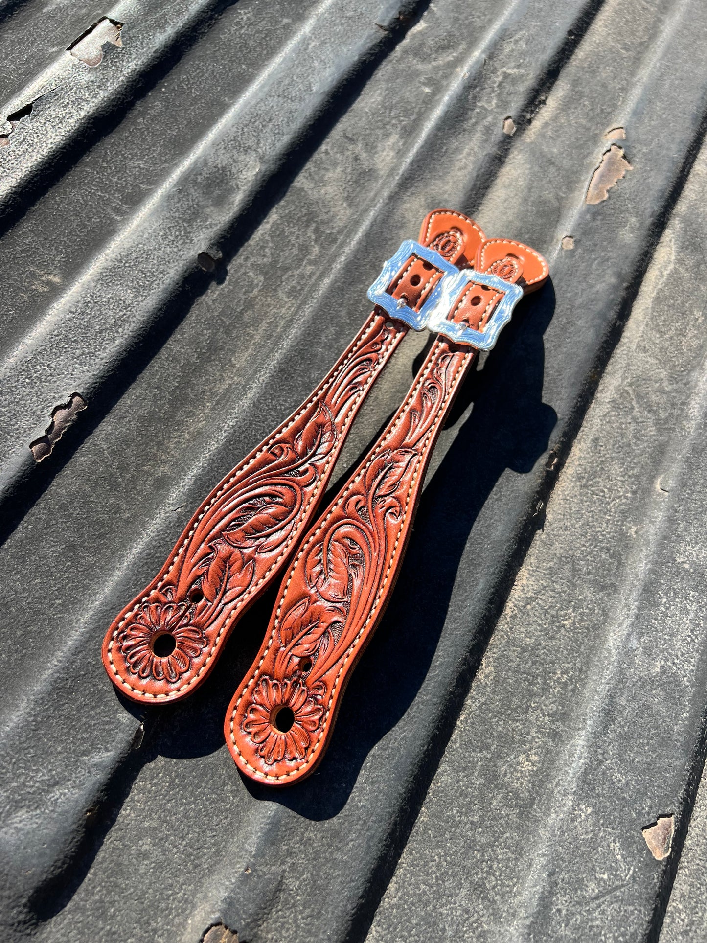 Narrow Tooled Straps