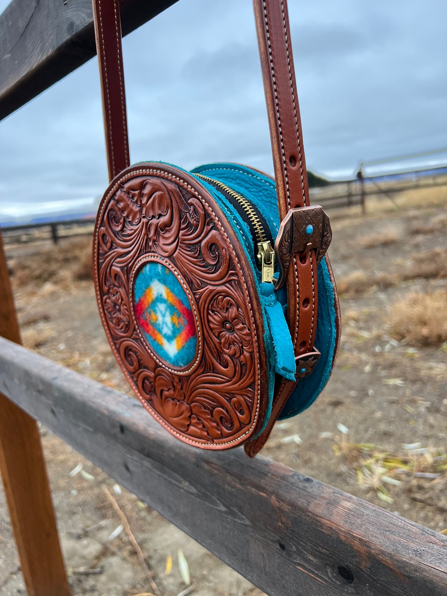 Pendleton©️ and Turquoise Round Purse