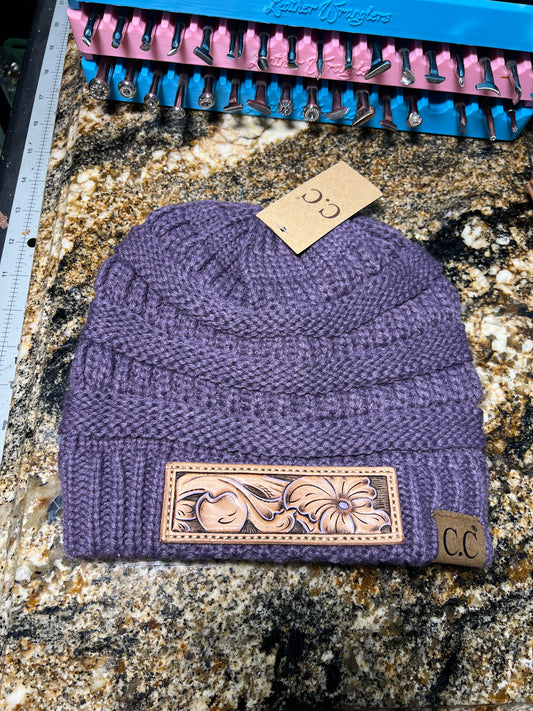 Purple Floral Beanie