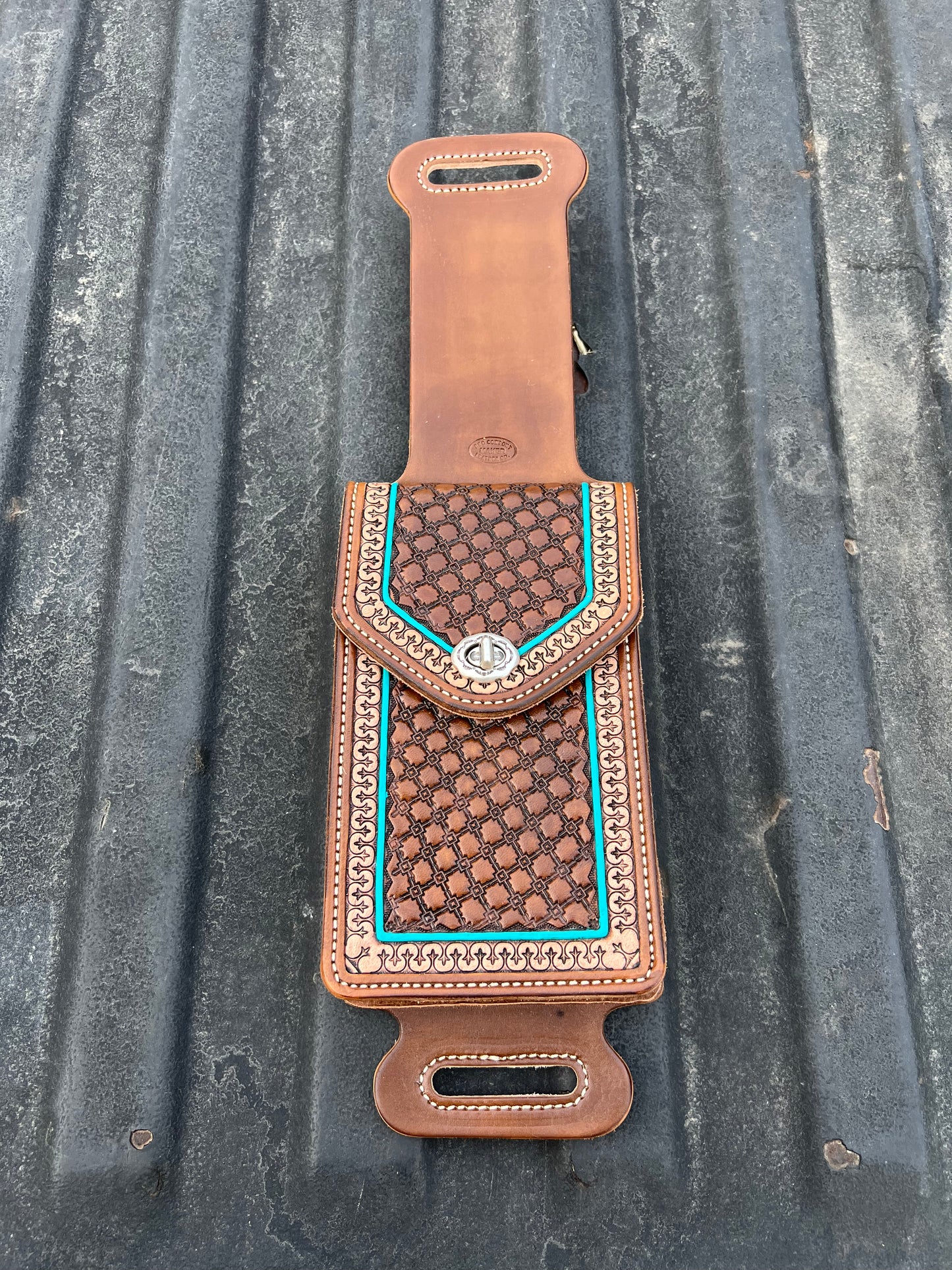 Turquoise Geometric Billet Bag