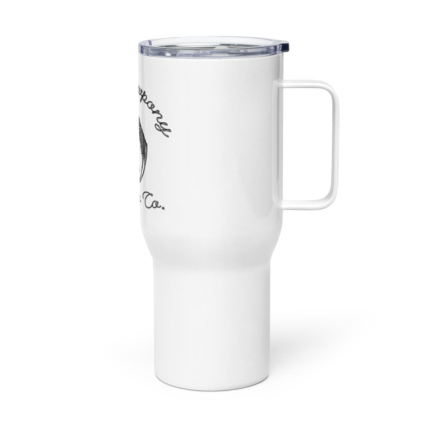 Travel mug with a handle